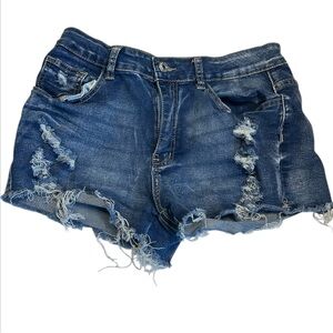 Distressed Denim Shorts